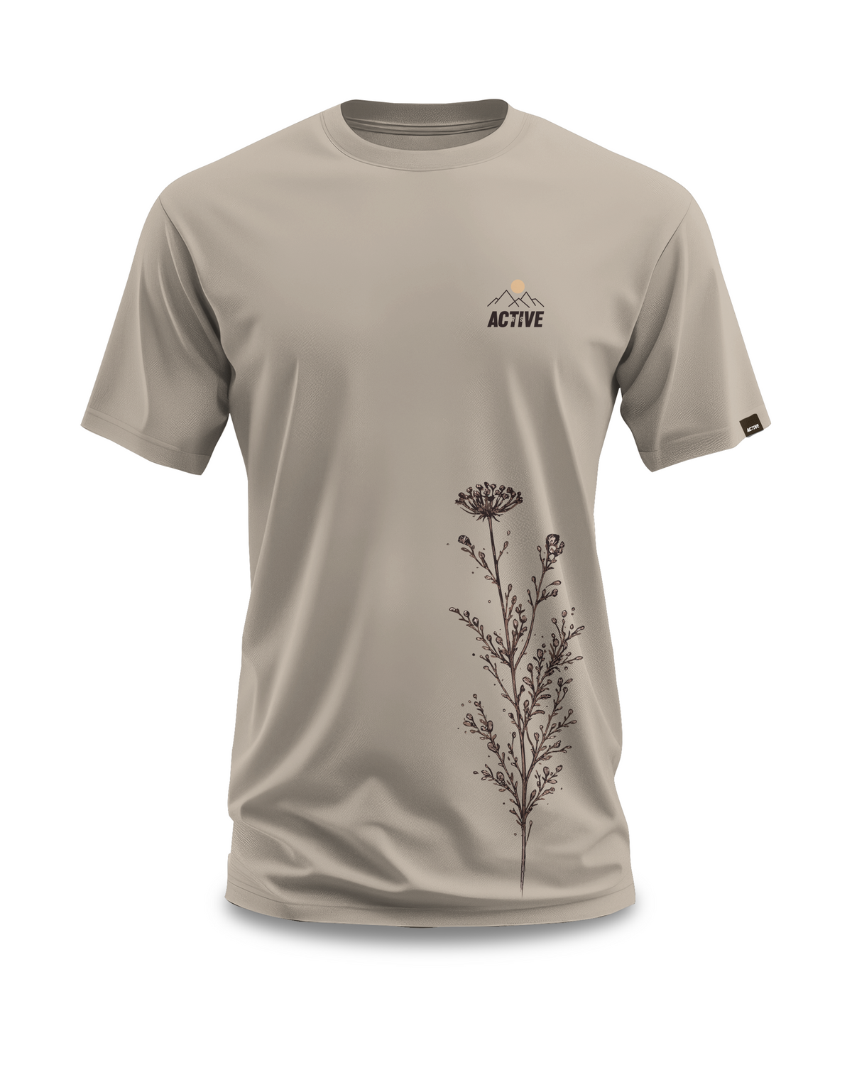 Majica Flower, bež, spredaj